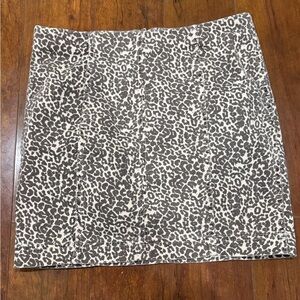 Free People Cream and Brown Leopard Print Mini Skirt